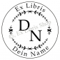 Preview: Round exlibris stamp •Laurel wreath•